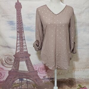 Maurices V-Neck Blouse - Light Brown